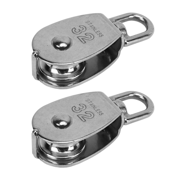 2-pack Roterande Block med Hjul i 304 Rostfritt Stål, Enkelt Rep, Arbetsbesparande för Hemmafitness