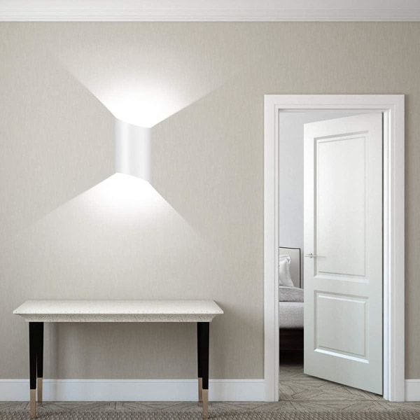 10 W vedenpitävä moderni LED-seinävalaisin Alumiininen LED-seinäpesuri sisäkäyttöön ulkokäyttöön, valkoinen 6000K