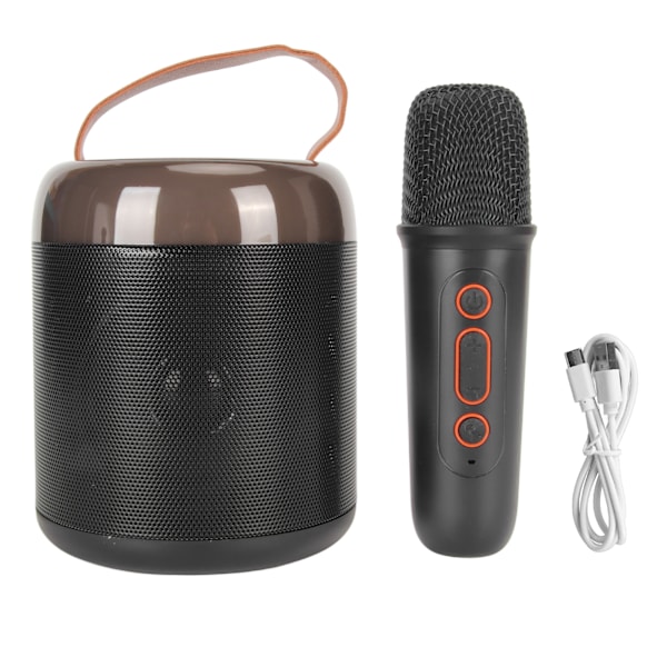 RGB-kaiutin, 16 valohelmeä, kevyt, kompakti, kannettava Bluetooth-kaiutin langattomalla mikrofonilla kotiin, musta