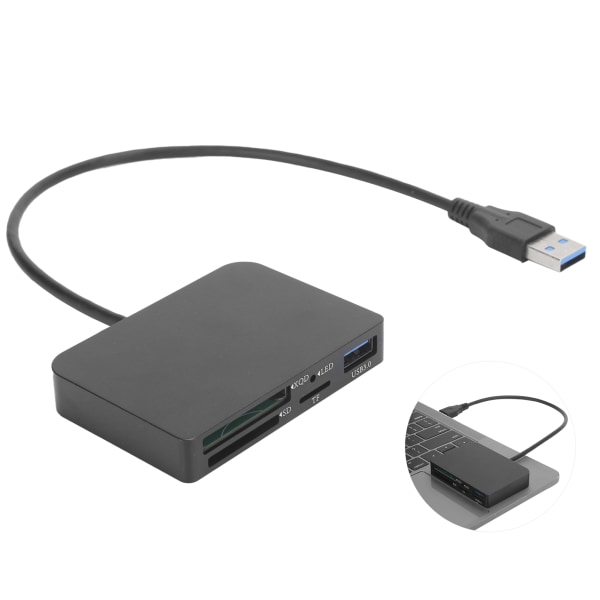 Hukommelseskortadapter Multifunktionslæser USB-computertilbehør til Windows OS X LINUX