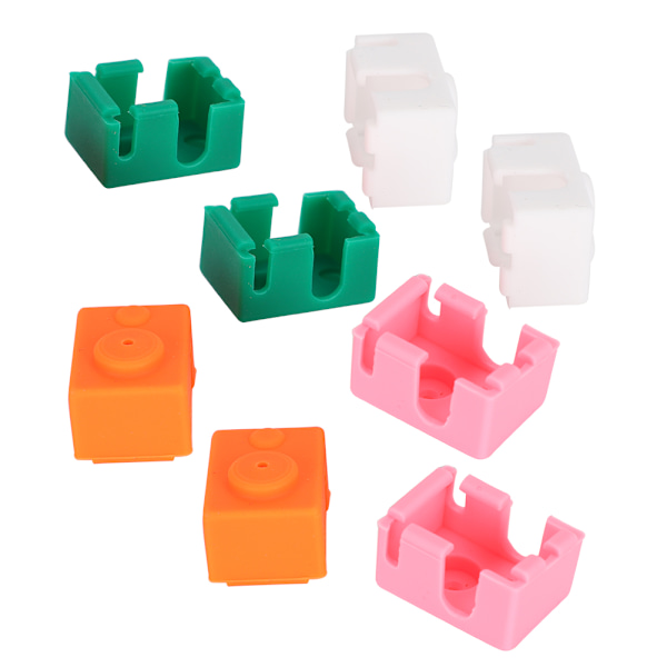 8 st Silikonfodral Högtemperaturtålighet Värmeblocksöverdrag 3D-skrivartillbehör