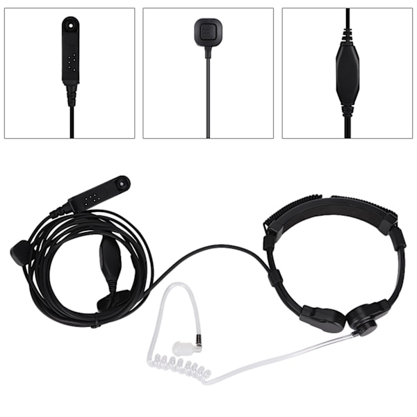 Luftakustisk tub Strupmikrofon PTT Headset för BaoFeng UV XR A 58 UV 9R Plus GT-3WP