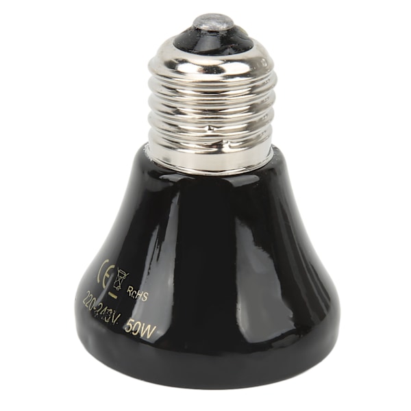 Keramisk krybdyr varmelampe pære mini infrarød varme keramisk amfibie varmelampe til firben krybdyr 220V‑240V 50W sort