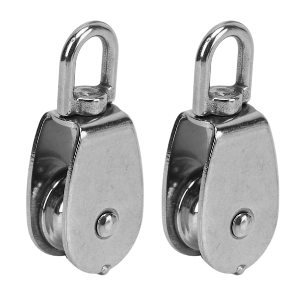 2-pack Roterande Block med Hjul i 304 Rostfritt Stål, Enkelt Rep, Arbetsbesparande för Hemmafitness