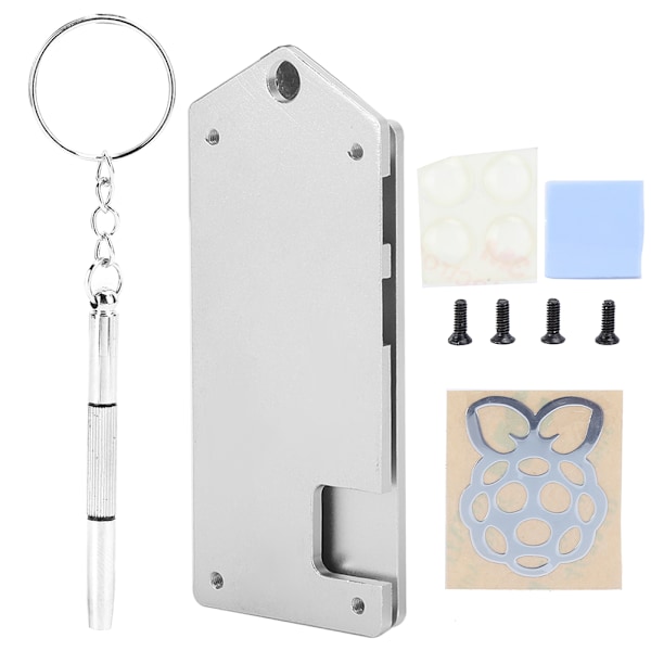 Aluminiumlegeringsfodral för Raspberry Pi Zero W, ultratunt dammtätt skyddsskal (Silver)