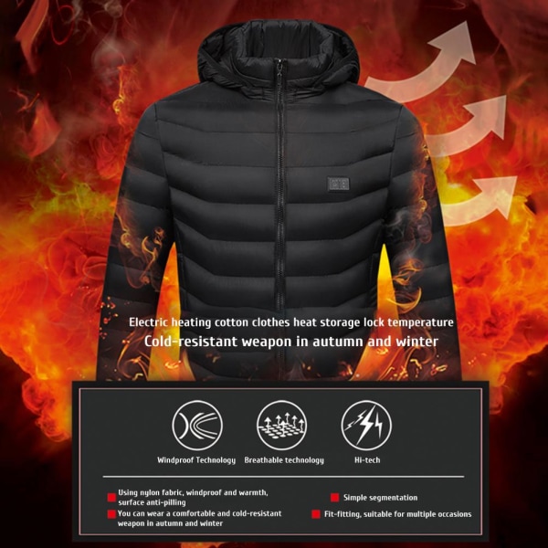 Electric Heating Coat Lett USB Electric Body Warmer Klær for menn og kvinner