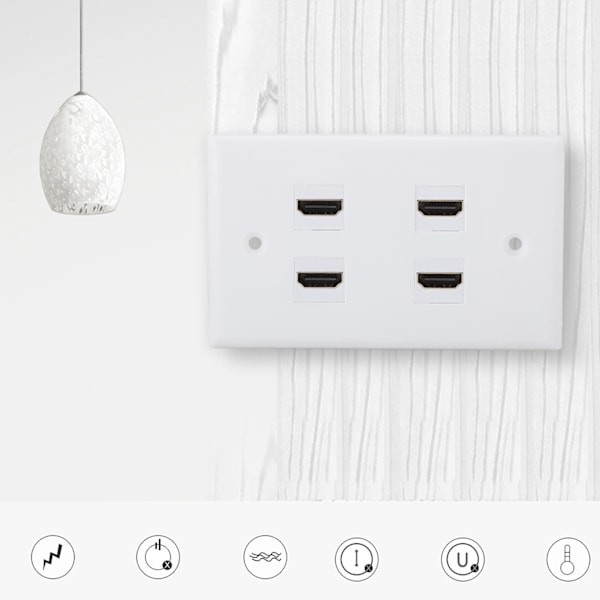 4-Port Spänne HDMI Kopplingsskydd Ljud Video HDTV Väggplatta Panel