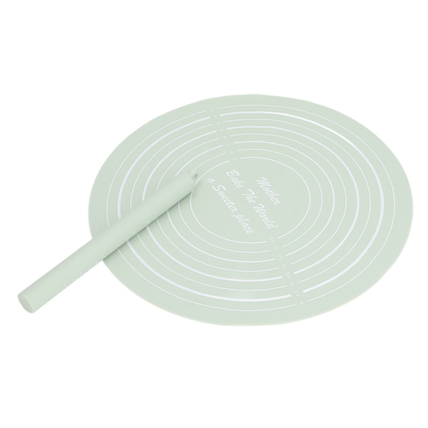 Degvalsset med mått Silikon Kavel Non Stick Mjölmatta för Hem Kök Dessert Butik Grön