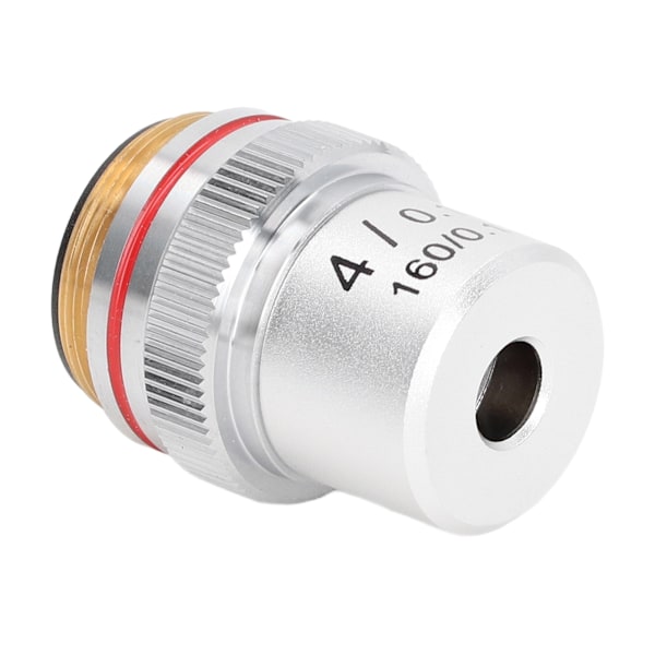 Akromatisk Mikroskop Objektiv Sølv 4X Mikroskop Objektiv Linse med 20,2 mm Standard Interface