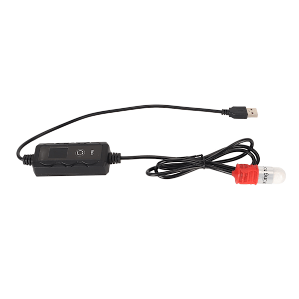 Super Mini Akvarievarmer USB-drevet 10W Justerbar Mini Neddykbar Akvarieoppvarmingsstang med LED-display Termostat EU-plugg 100‑240V