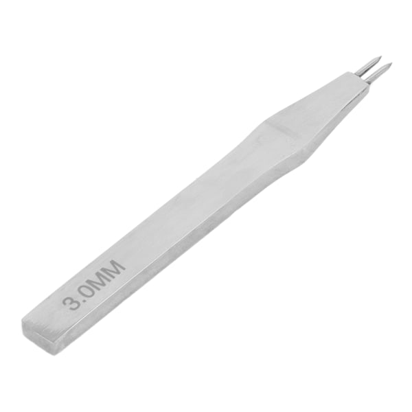 Nahkapiikki, pikaterästä, peilikiillotettu, pyöreä leikkaus, nahan ompelu, leimaustyökalut, 3.0mm, 2 hammasta