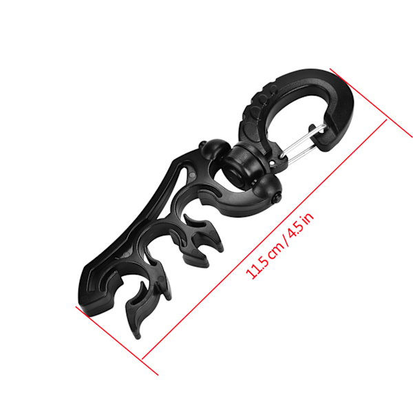 Fortsæt med at dykke Dykning Undervands Plastik Dobbelt BCD Slangeholder med Clip Spænde Krog (sort)