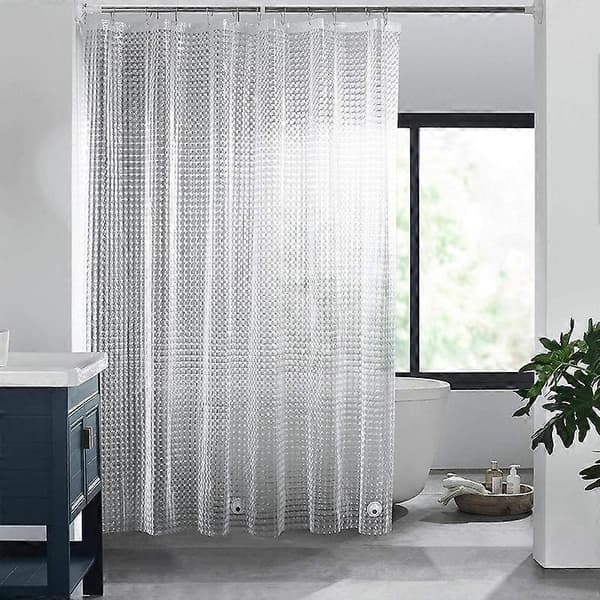 Home Basics Mögelbeständigt 3D Läpinäkyvä Vedenpitävä Suihkuverho