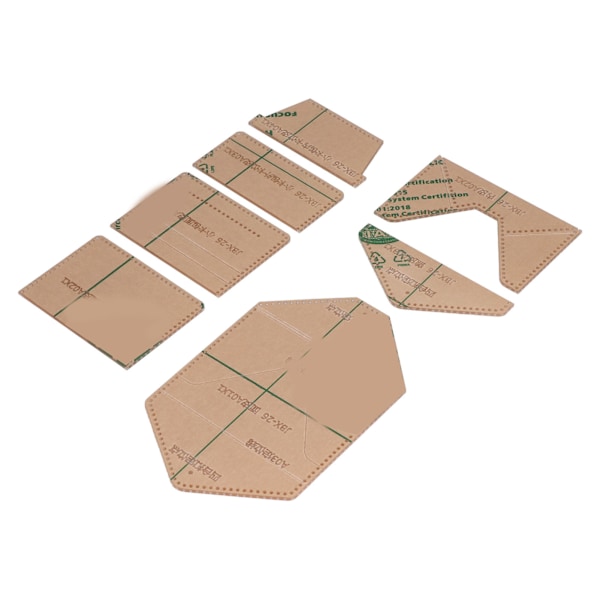 7 st Kortfodral Akryl Mall Noggrant Skäravstånd Transparent Klar Layout DIY Akryl Mall för Gåvor