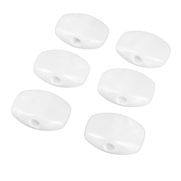 6 st Guitar Tuning Peg-knappar Plast Bekvämt grepp Tuner-knappar för elektrisk akustisk gitarr Vit