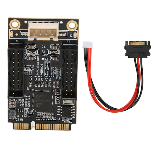 Mini PCIE - USB3.0 Etupaneelin Lisäkortti, Kaksi 19PIN 5Gbps USB Hot Swap -lisäkorttia Windows XP 2003:lle ja OS X 10.8:lle tai uudemmalle