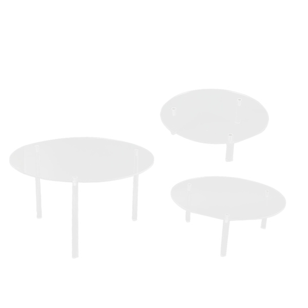3 st kakställ transparent akryl rund tårta display riser dessert hållare för bageri födelsedagsfest bordsdekoration