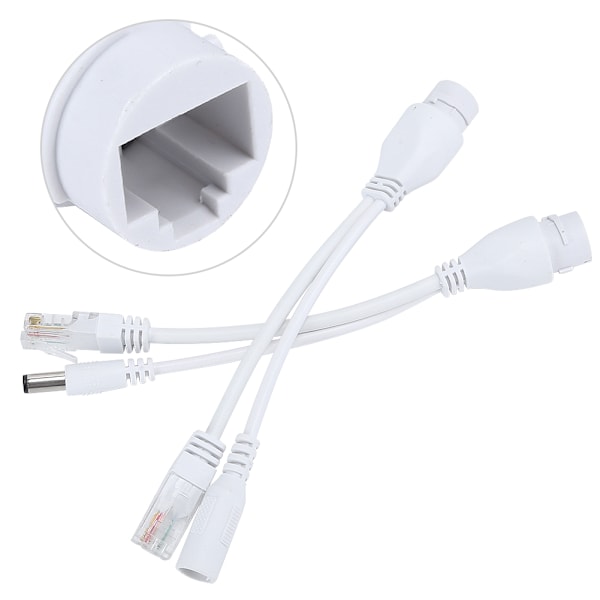POE Adapterkabel Ikke-Standard Vanntett Injektor Splitter DC12V (Hvit)