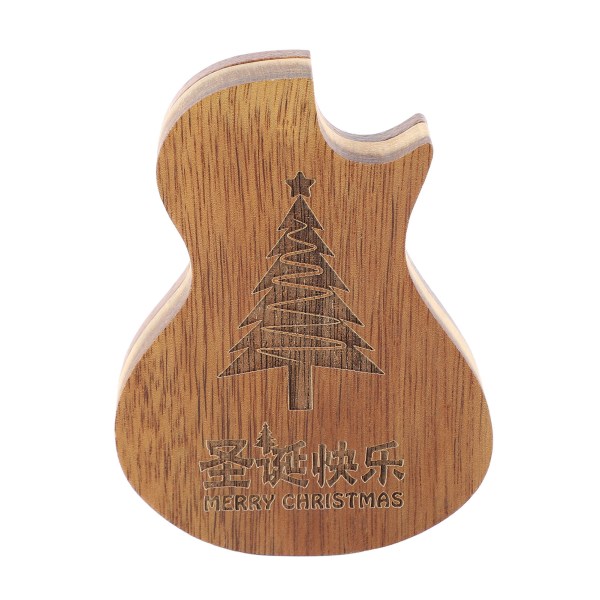 Guitar Picks Box Bärbar multifunktionell gitarrformad case L825 Wave Christmas Tree