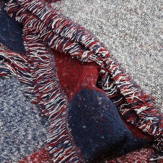 Stor Overdimensjonert Sjal Pashmina Wrap Poncho Tykk Stil Sjal Patchwork Cape Sjal for Kvinner