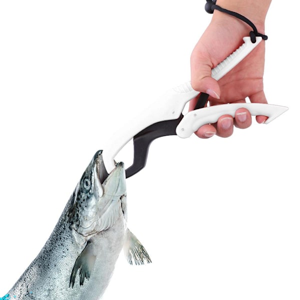 Fiskegripverktyg ABS-greppredskapshållare Fiskklämma med justerbart rep (vit, S)