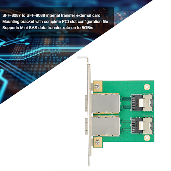 Adapterkort SFF-8087 till SFF-8088 Intern Extern Elektronisk Överföring H0305 MINISAS