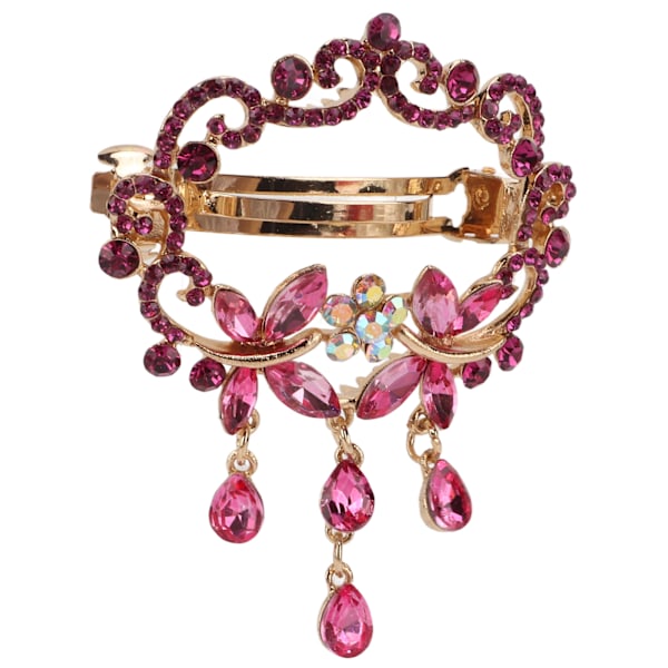 Hårspännen Elegant Stil Legering Harts Rhinestone Livfulla Färger Robust Hållbar Iögonfallande Små Hårklämmor Rosröd