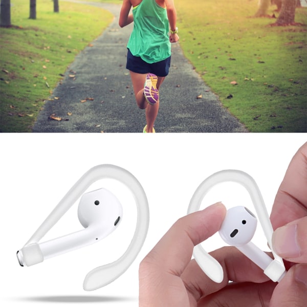 Høretelefonholder til AirPods Bluetooth Headset - Silikone ørebøjle krogklemme til sport (hvid)