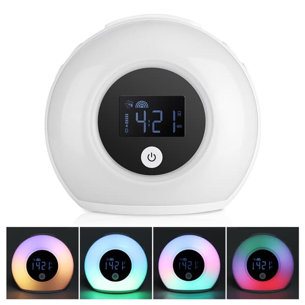Färgglad väckningslampa för barn Bluetooth-högtalare Bordslampa Väckarklocka för sovrum