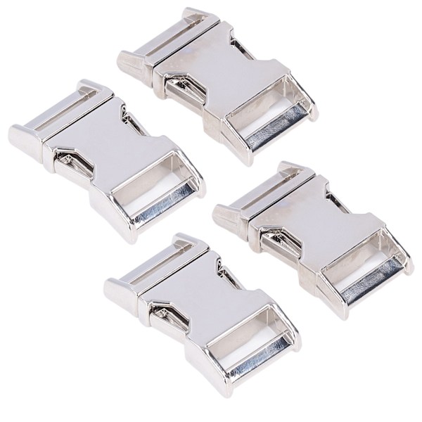 4 stk. Sideudløserspænde 25x47mm Zinklegering Blank Holdbar Bred Anvendelse Metalspænde til Rygsæk Hundehalsbånd DIY Hvid Nikkel