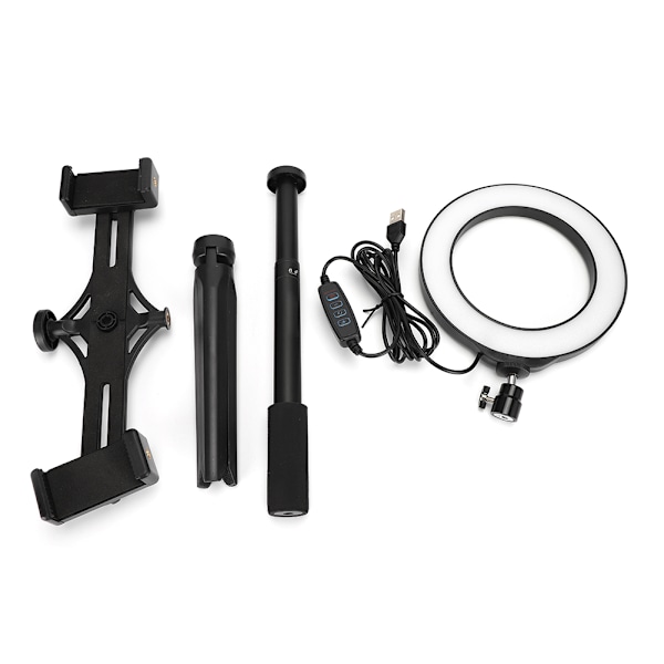 PULUZ PKT3038 ABS Bærbar Letvægts Mobiltelefon Live Fotografering LED Ring Fill Light med Tripod