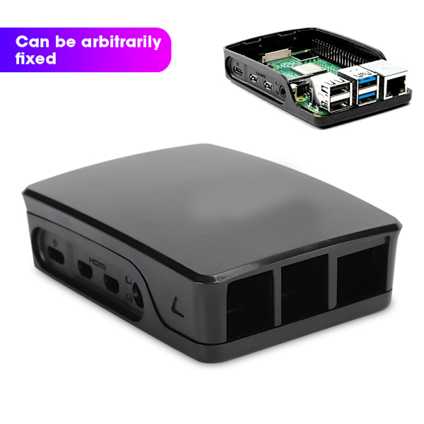 ABS Kabinet Sort Hvid Passer til Raspberry Pi 4B Beskyttende Skal Sort