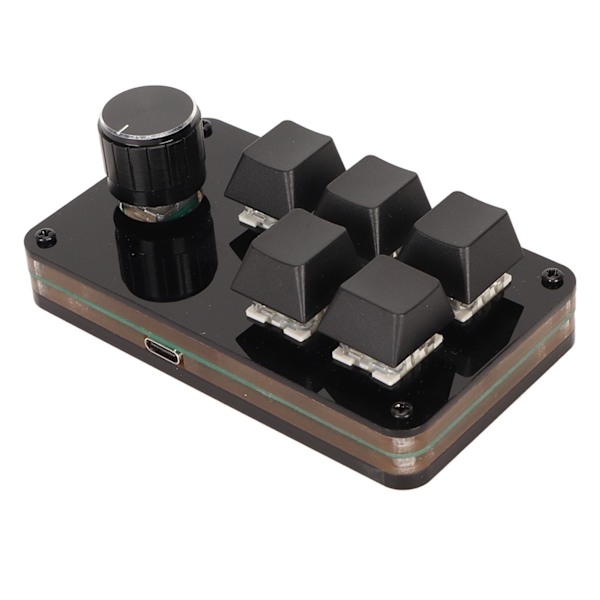 Programmerbart Tastatur med 5 Taster og 1 Knap - Blå Switch Mekanisk Hot Swappable Kabelforbundet USB Mini Tastatur til Medier, Spil og Kontor