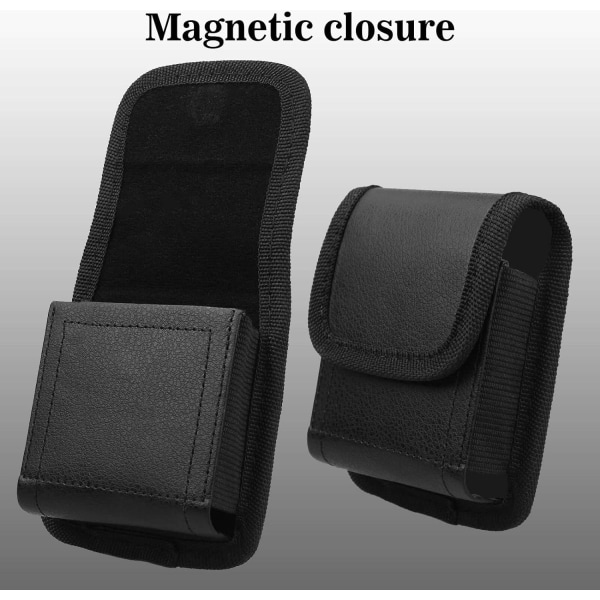 Svartmagnetisk stängning, för Samsung Z Flip 4 (2022), Z Flip 3 case Fodral Telefonhölster med bältesklämma hölster, metallklämma
