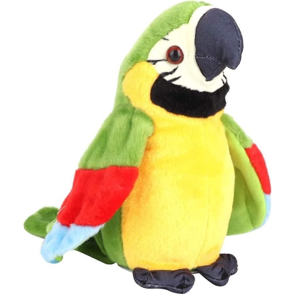 Elektrisk, grøn, talende papegøje Plyslegetøj efterligner gentagne gange tale