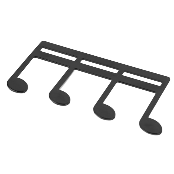 Nuotit Clip Metal Note Pattern Herkkä musiikkikirjan leikkeen sivuteline pianokitaralle, musta