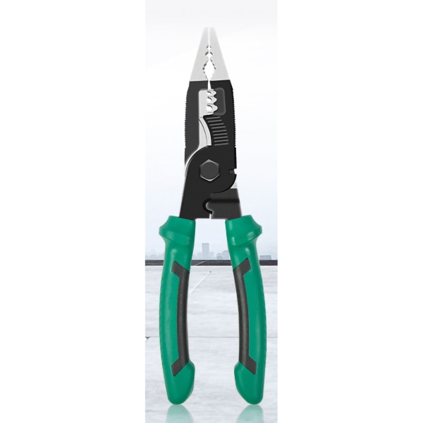 Trådavdragare Cutter Crimper Kabeltång AWG10‑14 Handavisolering Crimpning Skärverktyg Grön