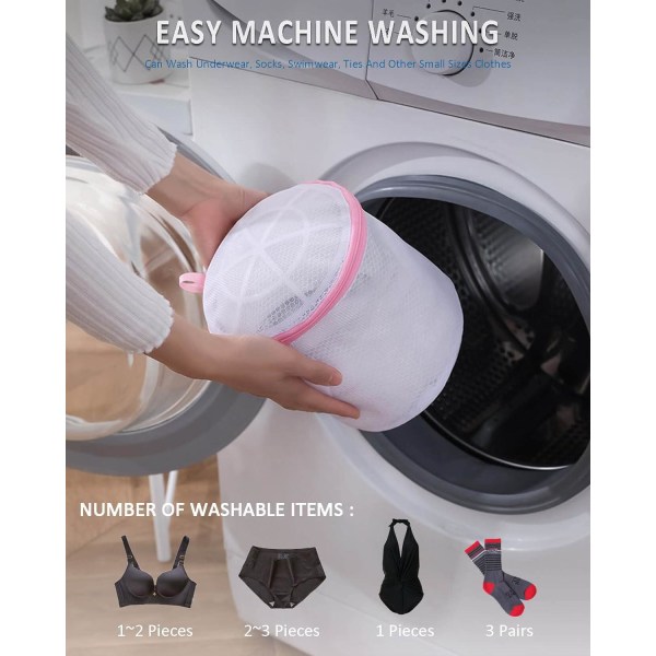 3-delers vaskenett Vaskemaskinundertøy, BH-vaskepose, vaskepose Holder undertøyet i form og beskytter det mot skade
