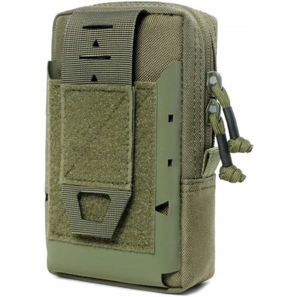 Vihreä taktinen vyölaukku, 1000D taktinen pussi, vedenpitävä sotilaspuhelinlaukku klipsipussilla, retkeilymetsästykseen