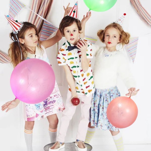 30 pakke perforerede børneballoner til udendørs fødselsdagsfest - Supertykke balloner af høj kvalitet med gummibånd
