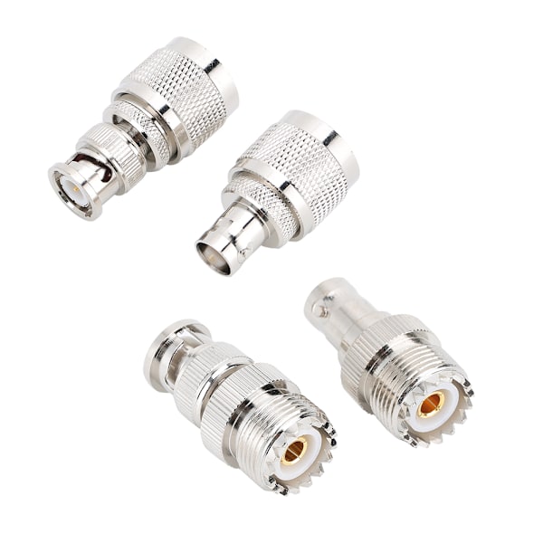 4 stk. UHF til BNC Nikkelbelagt Kobber Konnektor Adapter 50 Ohm til Antenne Radio WiFi Trådløst LAN