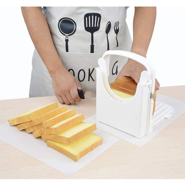 Brødskjærer, tykkelsesjusterbar skjæremaskin Kake- og brødkutter Toastkutter Manuell justerbar nivellering Brødskjærerkake for brødtoast