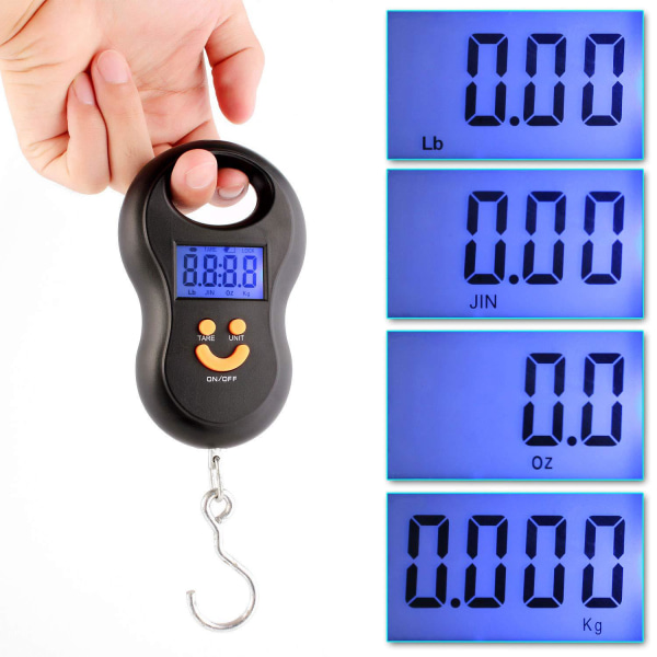 Minivægt Bærbar digital vægt Bagagevægtkrog elektronisk vægt