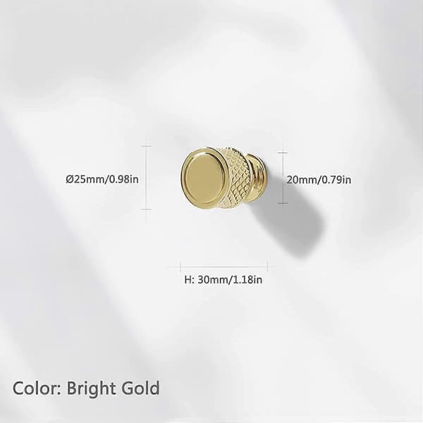 6 Pieces Gold Cabinet Knobs, Single Hole Drawer Knobs, Gold Cabinet Door Knobs, Solid Zinc Alloy Kitchen Handles for Cabinets Dresser Bedroom Bathroom O
