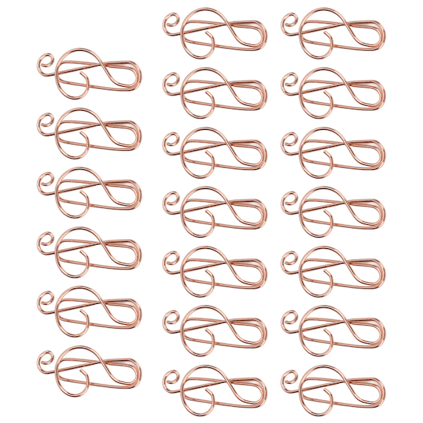 20 stk Formede Papirklemmer Rose Gull Musikalsk Tegn Form Effektiv Fiksering Jernmateriale Kontorklemmer for Scrapbøker
