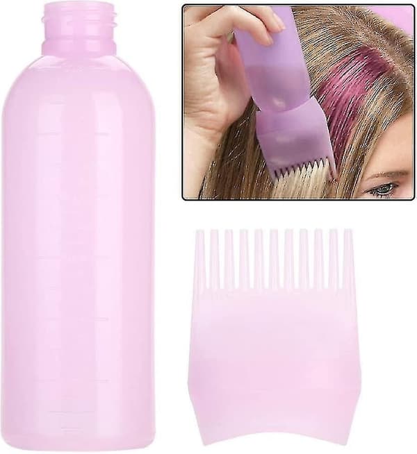 (Pink) 3-pack Applicator Bottle - Hair Dye Comb - Basic Hair Dyeing Tool - Root Applicator