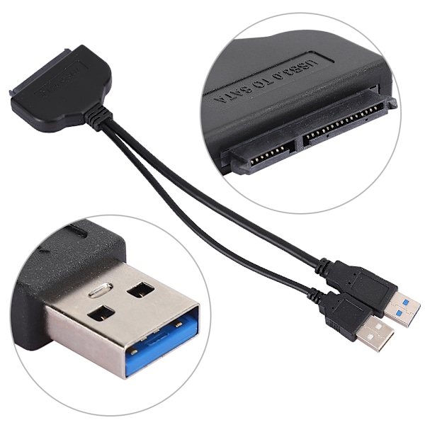 USB 3.0 til SATA Kabel Harddisk Konverter Høyhastighets Overføring Seriell Port Adapter