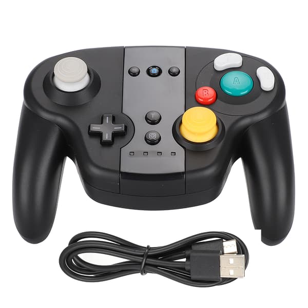 Trådlös Bluetooth-spelkontroll NFC Rörelsesensor Dubbelmotor Gamepad-grepp för Switch (Svart färglåda)