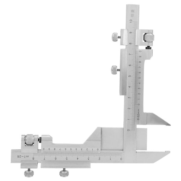 M1-26 Rustfrit stål Gear Tand Vernier Caliper Tykkelse Måleværktøj