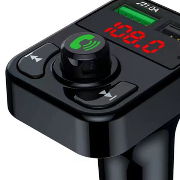 Bluetooth-adapter FM-sender Trådløs Radioadapter Dobbel Port Bil Musikkspiller Radiomottaker Svart